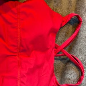 Lululemon red long-line sports bra
